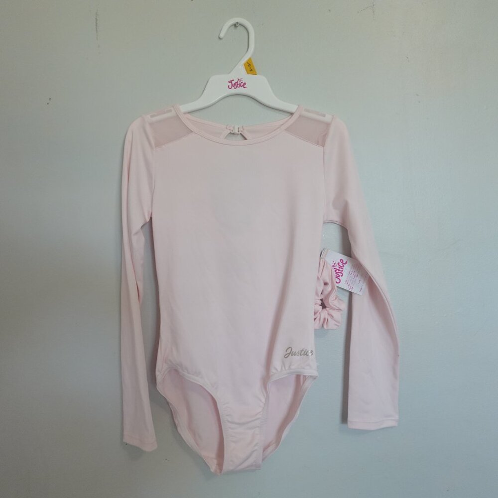 Justice Long sleeves swim suit size L‎ (Junior) Pink New w/ scrunchie